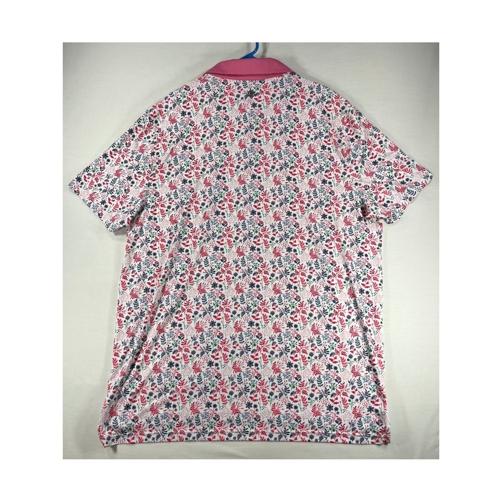Graham Luxe Mens 2XL Winter Flower Floral Performance Golf Polo Shirt - Picture 6 of 6